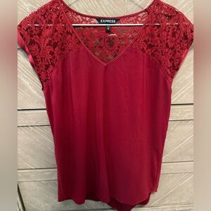 Express Scarlet Lace Top